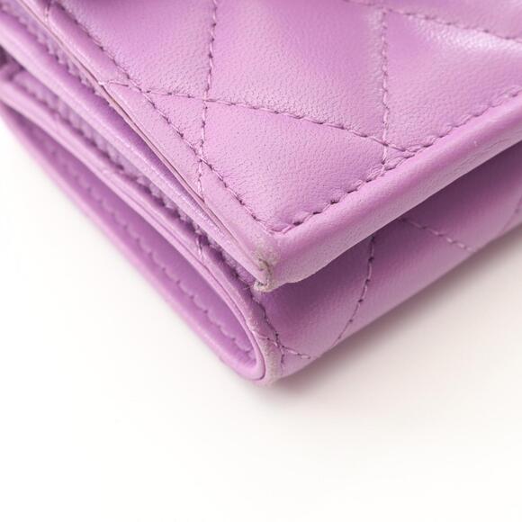CHANEL Purple Lambskin Leather Wallet main image 1